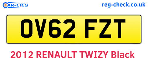 OV62FZT are the vehicle registration plates.