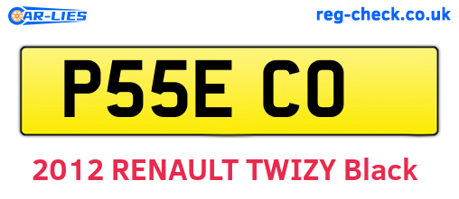 P55ECO are the vehicle registration plates.