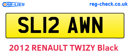 SL12AWN are the vehicle registration plates.