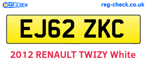 EJ62ZKC are the vehicle registration plates.