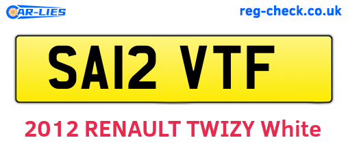 SA12VTF are the vehicle registration plates.