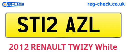 ST12AZL are the vehicle registration plates.