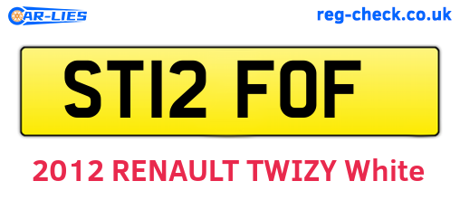 ST12FOF are the vehicle registration plates.
