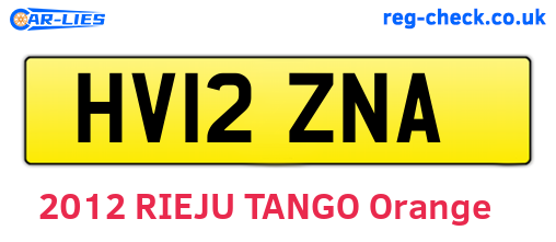 HV12ZNA are the vehicle registration plates.