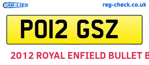PO12GSZ are the vehicle registration plates.