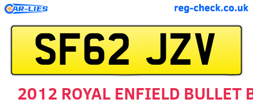 SF62JZV are the vehicle registration plates.