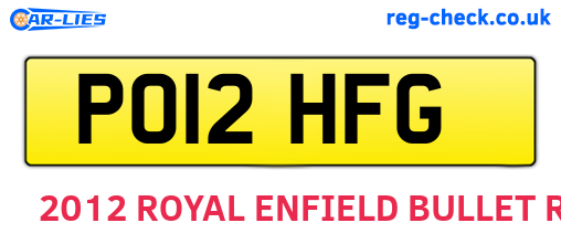 PO12HFG are the vehicle registration plates.
