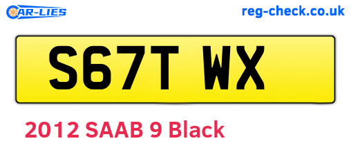 S67TWX are the vehicle registration plates.