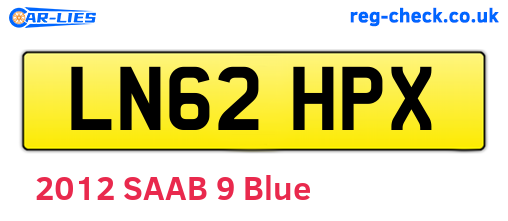 LN62HPX are the vehicle registration plates.