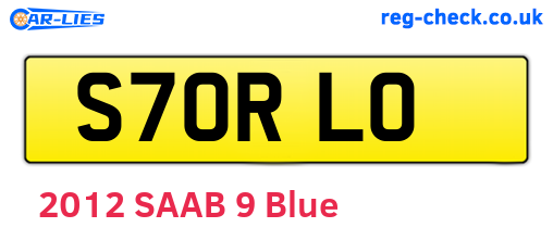 S70RLO are the vehicle registration plates.