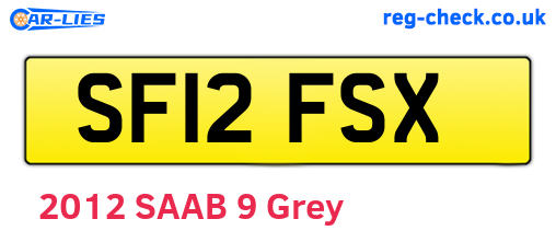 SF12FSX are the vehicle registration plates.