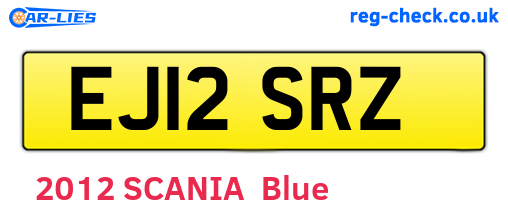 EJ12SRZ are the vehicle registration plates.
