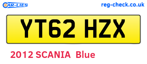YT62HZX are the vehicle registration plates.