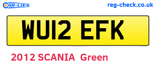 WU12EFK are the vehicle registration plates.