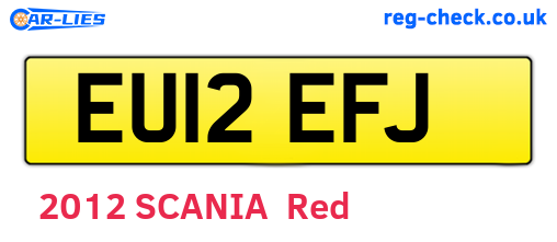 EU12EFJ are the vehicle registration plates.