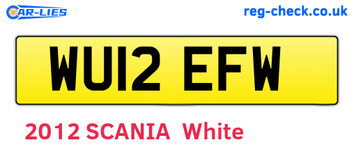 WU12EFW are the vehicle registration plates.