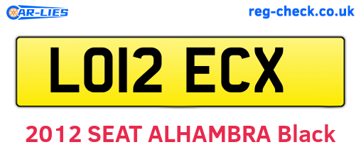 LO12ECX are the vehicle registration plates.