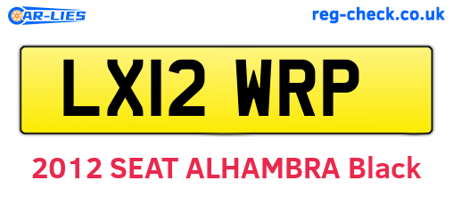 LX12WRP are the vehicle registration plates.