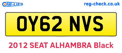 OY62NVS are the vehicle registration plates.