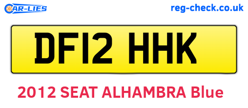 DF12HHK are the vehicle registration plates.