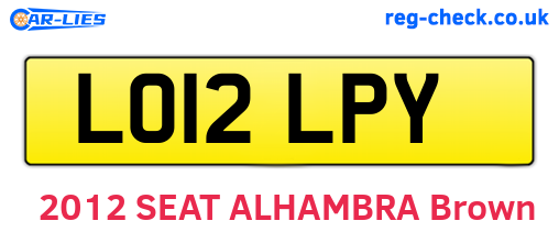LO12LPY are the vehicle registration plates.