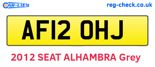 AF12OHJ are the vehicle registration plates.