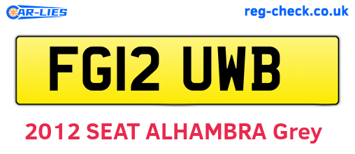 FG12UWB are the vehicle registration plates.