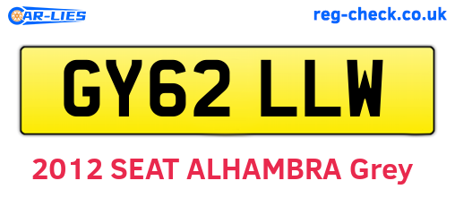 GY62LLW are the vehicle registration plates.