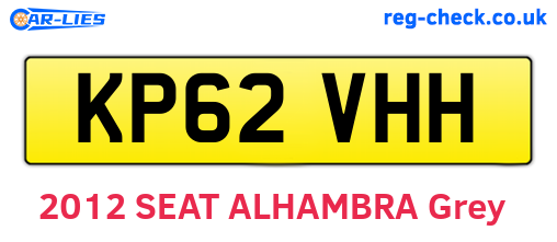 KP62VHH are the vehicle registration plates.