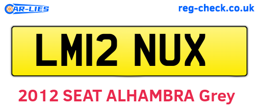 LM12NUX are the vehicle registration plates.