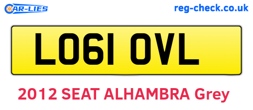 LO61OVL are the vehicle registration plates.