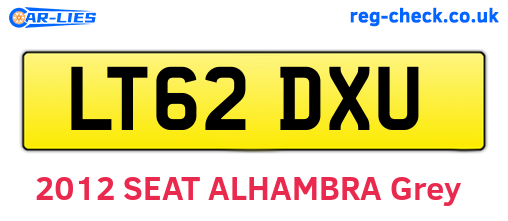 LT62DXU are the vehicle registration plates.