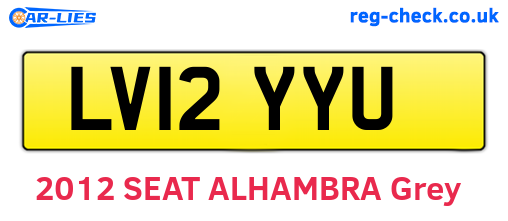 LV12YYU are the vehicle registration plates.