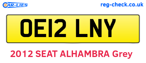 OE12LNY are the vehicle registration plates.