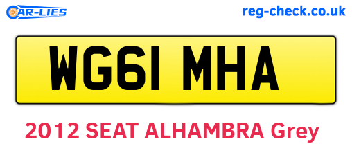 WG61MHA are the vehicle registration plates.