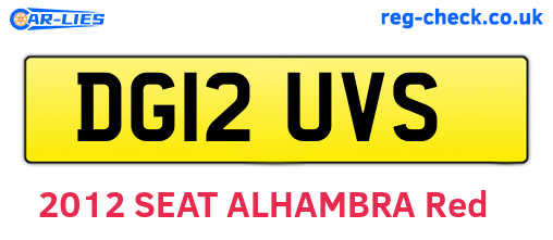 DG12UVS are the vehicle registration plates.