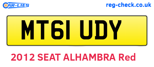 MT61UDY are the vehicle registration plates.