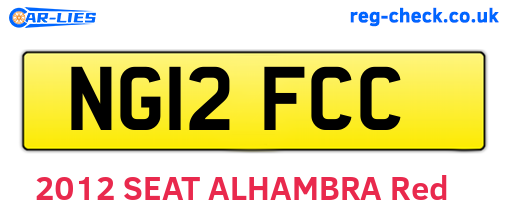 NG12FCC are the vehicle registration plates.