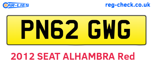 PN62GWG are the vehicle registration plates.