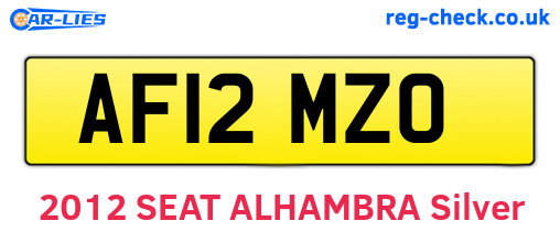 AF12MZO are the vehicle registration plates.