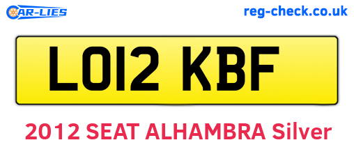 LO12KBF are the vehicle registration plates.