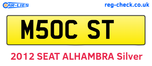 M50CST are the vehicle registration plates.