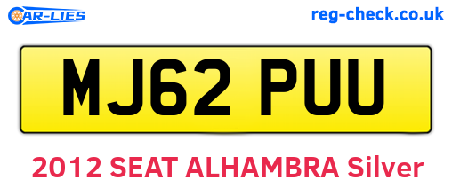MJ62PUU are the vehicle registration plates.