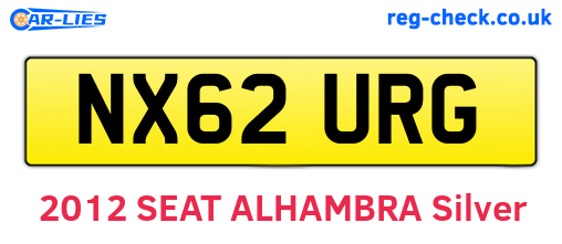 NX62URG are the vehicle registration plates.