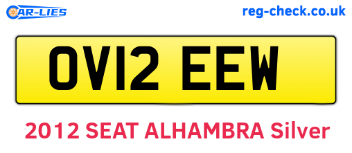 OV12EEW are the vehicle registration plates.