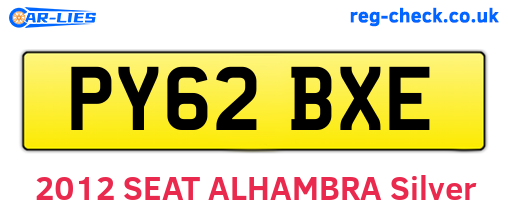 PY62BXE are the vehicle registration plates.