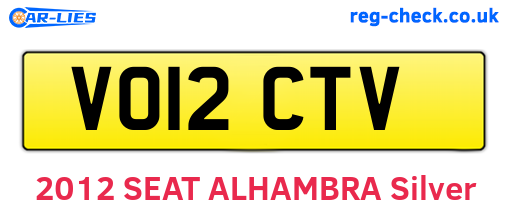VO12CTV are the vehicle registration plates.