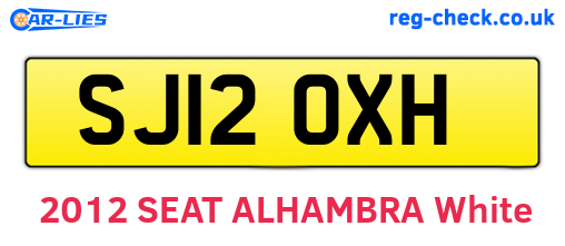 SJ12OXH are the vehicle registration plates.
