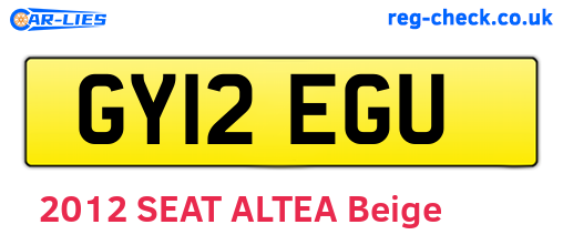 GY12EGU are the vehicle registration plates.