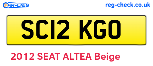 SC12KGO are the vehicle registration plates.